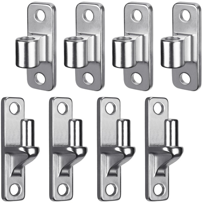 Insaga 304 Stainless Steel Gate Hinges  4Pack Wall Mount Gate Hinges for Farm Gates  One Piece with Non-Welding Chain Link Fence Parts with 5/8''  Gate Hinges for Wooden Fences  Capacity up to 600lbs - Image 1